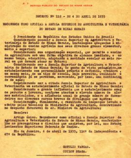 Decreto que reconhece a Esav como oficial.