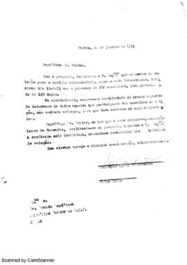 Informações sobre o exame de seleção - 1974