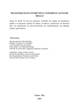 Transcrição da entrevista com Diogo Alves de Mello
