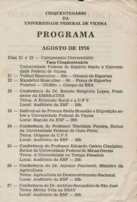 Programação para o mês do Cinquentenário