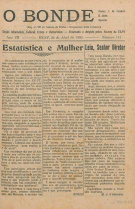 O Bonde - Edição 113 de 26/04/1952